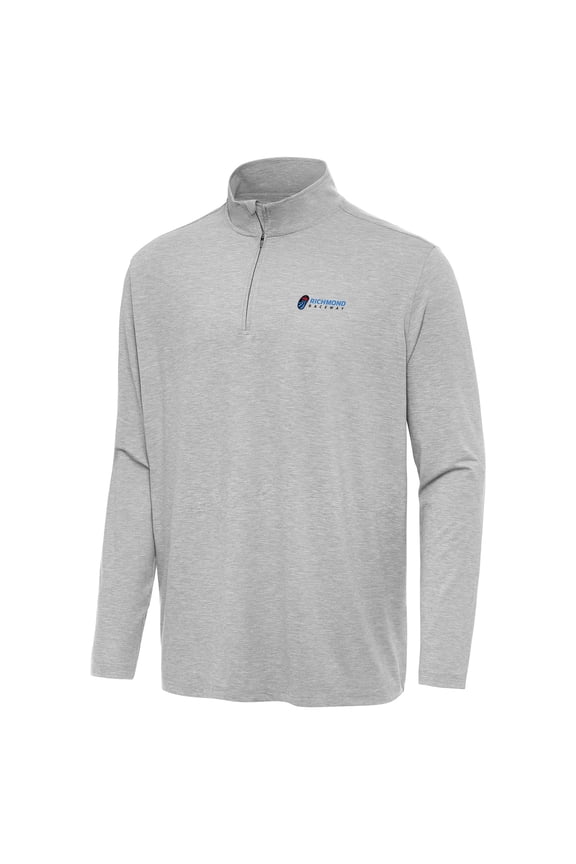 Men's-Antigua  Heather Gray Richmond Raceway Hunk Quarter-Zip Pullover Top