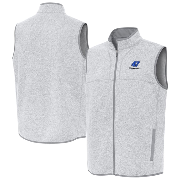 Men's-Antigua  Heather Gray Ricky Stenhouse Jr. Fortune Full-Zip Vest