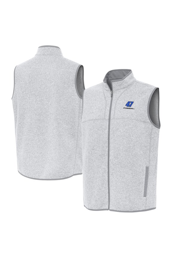 Men's-Antigua Heather Gray Ricky Stenhouse Jr. Fortune Full-Zip Vest