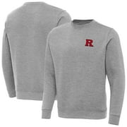Men's Antigua Heather Gray Rutgers Scarlet Knights Big & Tall Victory Crew Neck Pullover Sweatshirt