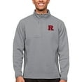thumbnail image 1 of Men's Antigua Heather Gray Rutgers Scarlet Knights Course Quarter-Zip Pullover Top, 1 of 1