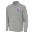 thumbnail image 1 of Men's Antigua Heather Gray Sacramento Kings Subtle Quarter-Zip Sweatshirt, 1 of 1