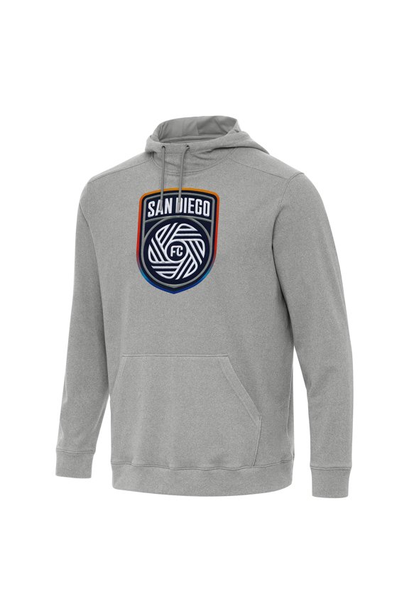 Men's Antigua Heather Gray San Diego FC Cloud Pullover Hoodie