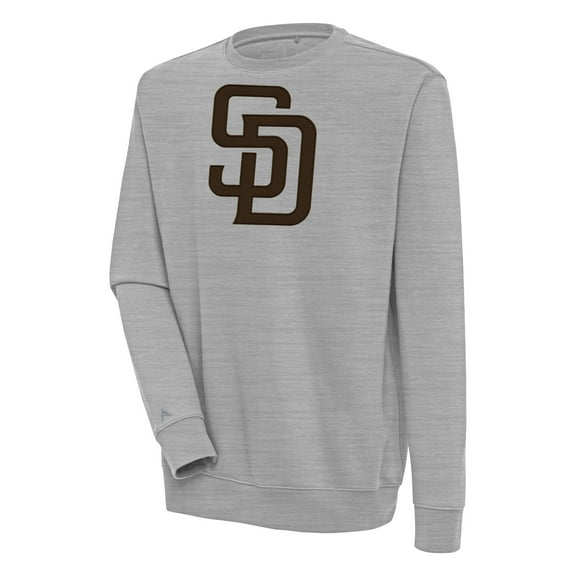 Men's Antigua  Heather Gray San Diego Padres Victory Pullover Sweatshirt