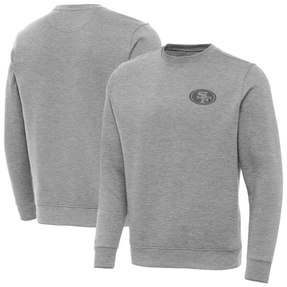 Men's Antigua Heather Gray San Francisco 49ers Victory Sweatshirt