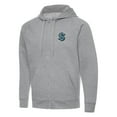 thumbnail image 1 of Men's Antigua Heather Gray Seattle Kraken Big & Tall Victory Full-Zip Hoodie, 1 of 1