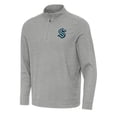 thumbnail image 1 of Men's Antigua Heather Gray Seattle Kraken Subtle Quarter-Zip Sweatshirt, 1 of 1