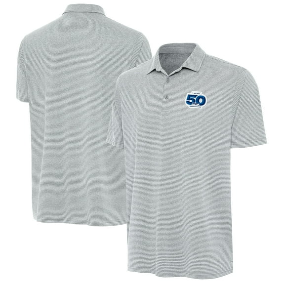 Men's Antigua Heather Gray Seattle Seahawks 50th Season Scheme Polo