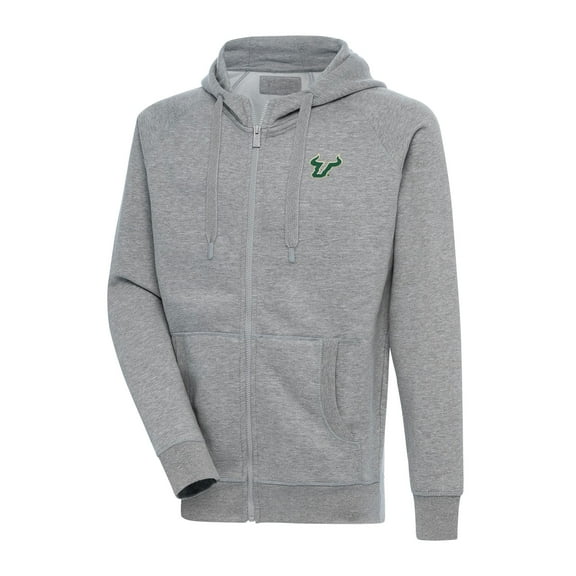 Men's Antigua Heather Gray South Florida Bulls Big & Tall Victory Full-Zip Hoodie Jacket