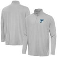 thumbnail image 1 of Men's Antigua Heather Gray St. Louis Blues Hunk Lightweight Quarter-Zip Pullover, 1 of 3