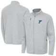 thumbnail image 1 of Men's Antigua Heather Gray St. Louis Blues  Raglan Hold-Up Full-Zip Tri-Blend Jacket, 1 of 3