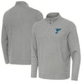thumbnail image 1 of Men's Antigua Heather Gray St. Louis Blues Subtle Quarter-Zip Sweatshirt, 1 of 3