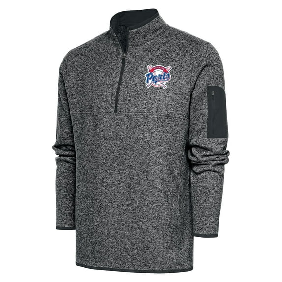 Men's Antigua Heather Gray Stockton Ports Big & Tall Fortune Quarter-Zip Pullover Jacket
