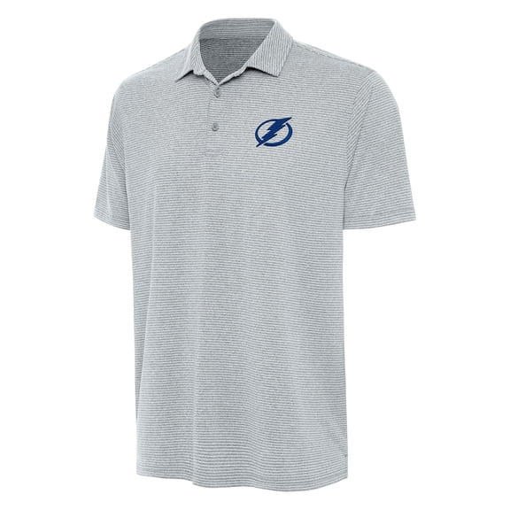 Men's Antigua  Heather Gray Tampa Bay Lightning Scheme Polo