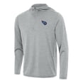 thumbnail image 1 of Men's Antigua Heather Gray Tennessee Titans  Tidy Quarter-Zip Pullover Hoodie, 1 of 1
