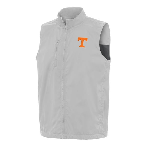 Men's Antigua Heather Gray Tennessee Volunteers Brisk Full-Zip Vest
