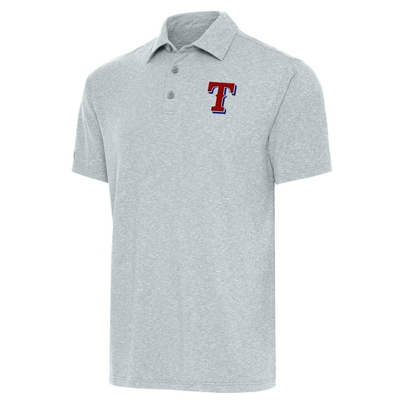 Men's Antigua Heather Gray Texas Rangers Par Polo