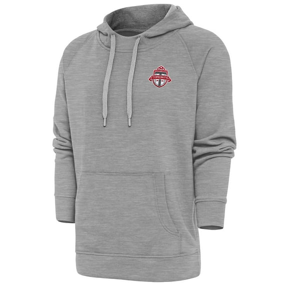 Men's Antigua Heather Gray Toronto FC Logo Victory Pullover Hoodie
