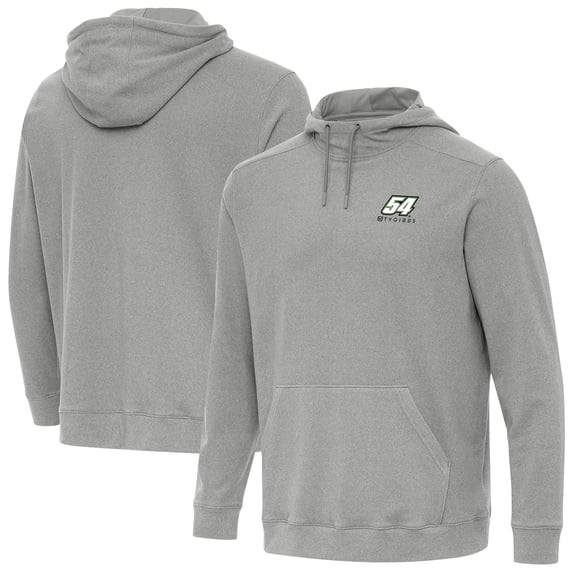 Men's-Antigua Heather Gray Ty Gibbs Cloud Pullover Hoodie