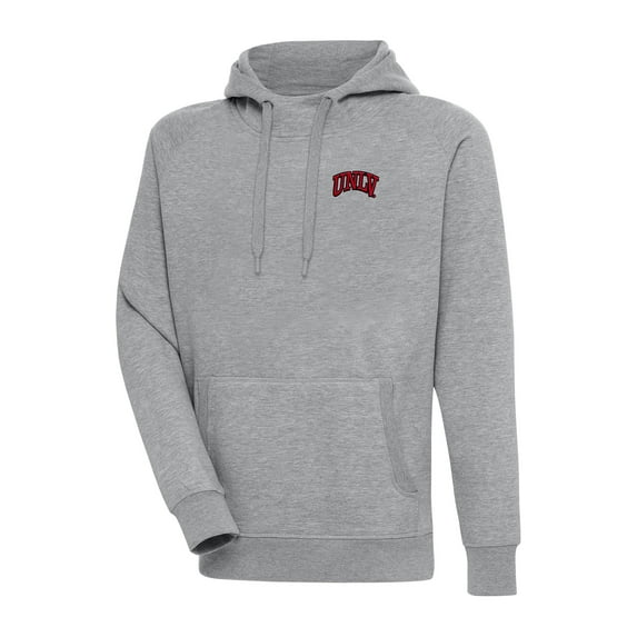 Men's Antigua Heather Gray UNLV Rebels Big & Tall Victory Raglan Pullover Hoodie