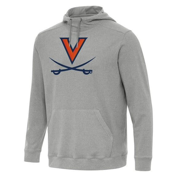 Men's Antigua Heather Gray Virginia Cavaliers Cloud Pullover Hoodie