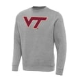 thumbnail image 1 of Men's Antigua Heather Gray Virginia Tech Hokies Big & Tall Victory Crew Neck Pullover Sweatshirt, 1 of 1
