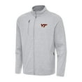 thumbnail image 1 of Men's Antigua Heather Gray Virginia Tech Hokies Hold-Up Full-Zip Tri-Blend Jacket, 1 of 1