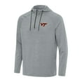 thumbnail image 1 of Men's Antigua Heather Gray Virginia Tech Hokies Spikes Raglan Quarter-Zip Hoodie, 1 of 1