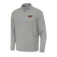 thumbnail image 1 of Men's Antigua Heather Gray Virginia Tech Hokies Subtle Quarter-Zip Sweatshirt, 1 of 1