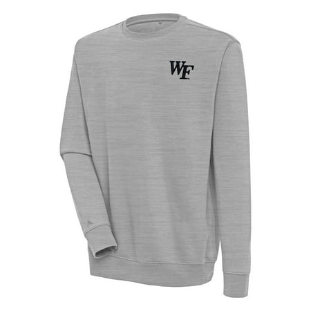 Men's Antigua Heather Gray Wake Forest Demon Deacons Victory Pullover Sweatshirt