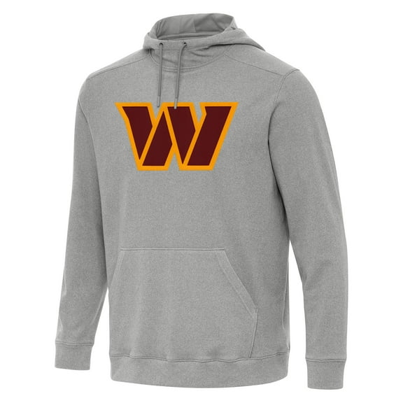 Men's Antigua Heather Gray Washington Commanders Cloud Pullover Hoodie