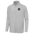 thumbnail image 1 of Men's Antigua  Heather Gray Washington Spirit Hunk Quarter-Zip Pullover Top, 1 of 1