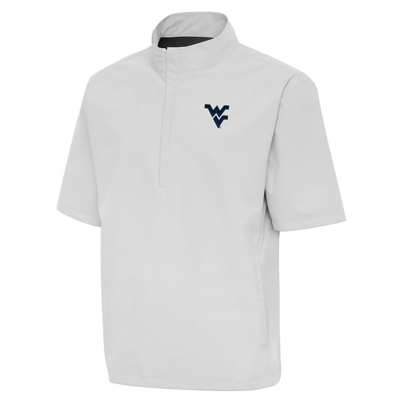 Men's Antigua  Heather Gray West Virginia Mountaineers Brisk Quarter-Zip Windbreaker
