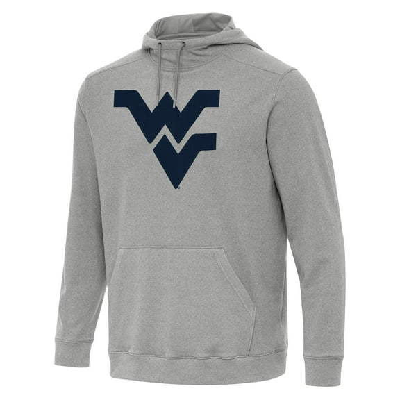 Men's Antigua Heather Gray West Virginia Mountaineers Cloud Pullover Hoodie