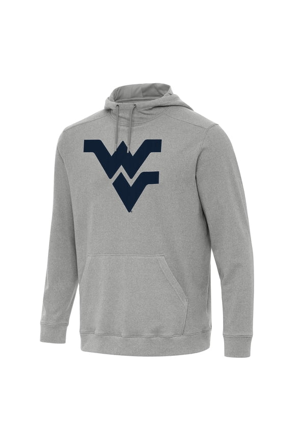 Men's Antigua Heather Gray West Virginia Mountaineers Cloud Pullover Hoodie