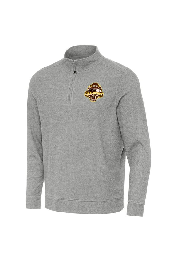 Men's Antigua Heather Gray Western Michigan Broncos 2025 NCAA Frozen Four Men's Ice Hockey National Champions Subtle