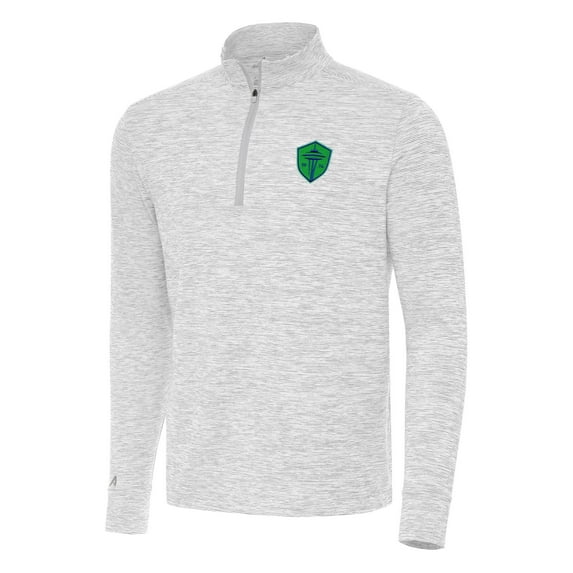 Men's Antigua Heather Gray/White Seattle Sounders FC Cause Quarter-Zip Top