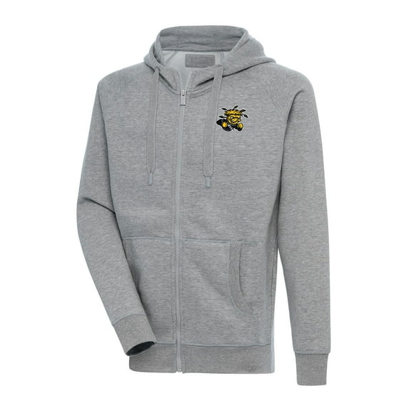Men's Antigua Heather Gray Wichita State Shockers Big & Tall Victory Full-Zip Hoodie Jacket