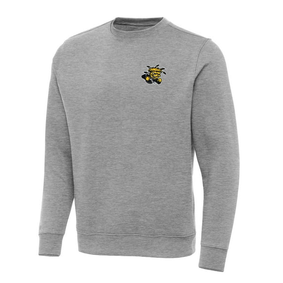 Men's Antigua Heather Gray Wichita State Shockers Big & Tall Victory Pullover Sweatshirt