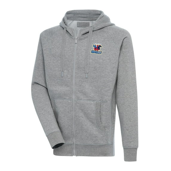 Men's Antigua Heather Gray Wichita Wind Surge Victory Full-Zip Hoodie