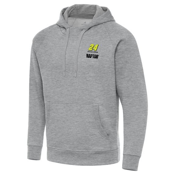 Men's-Antigua Heather Gray William Byron Fleece Victory Pullover Hoodie