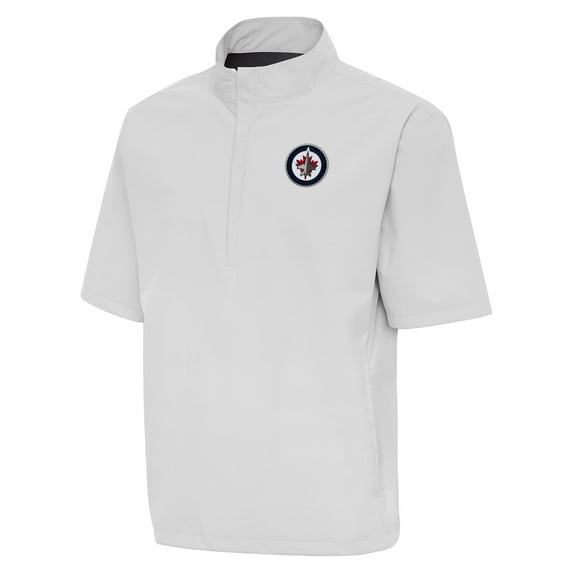 Men's Antigua Heather Gray Winnipeg Jets Brisk Quarter-Zip Windbreaker