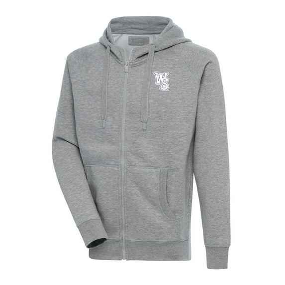 Men's Antigua Heather Gray Winston-Salem Dash Victory Full-Zip Hoodie