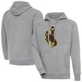thumbnail image 1 of Men's Antigua Heather Gray Wyoming Cowboys Big & Tall Victory Pullover Hoodie, 1 of 3