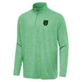 thumbnail image 1 of Men's Antigua Heather Green Austin FC Hunk Quarter-Zip Pullover Top, 1 of 1
