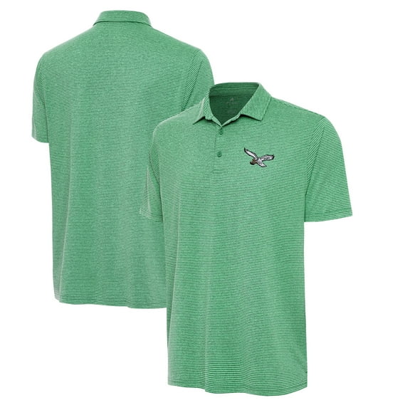 Men's Antigua Heather Kelly Green Philadelphia Eagles  Scheme Polo