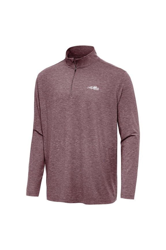 Men's Antigua Heather Maroon Joe Gibbs Racing Hunk Quarter-Zip Pullover Top