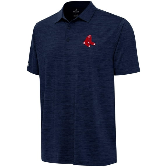 Men's Antigua Heather Navy Boston Red Sox Layout Polo