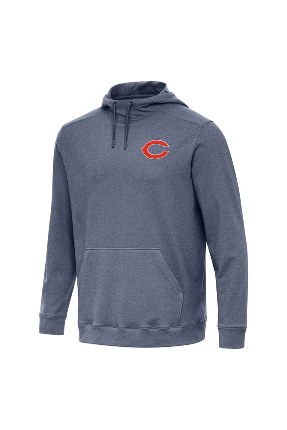 Men's Antigua Heather Navy Chicago Bears Cloud Pullover Hoodie