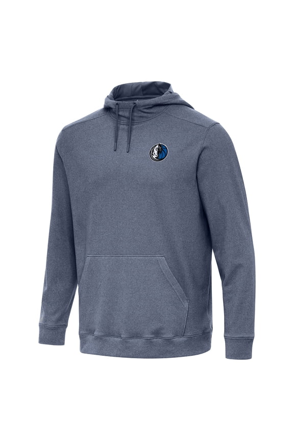 Men's Antigua Heather Navy Dallas Mavericks Cloud Pullover Hoodie
